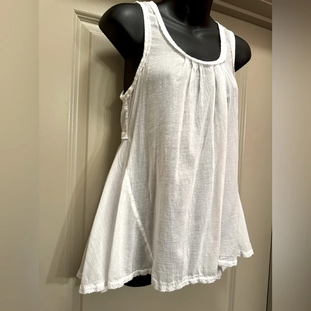 Anthropologie Odille White Cotton Flowy Top size S - Picture 12 of 13